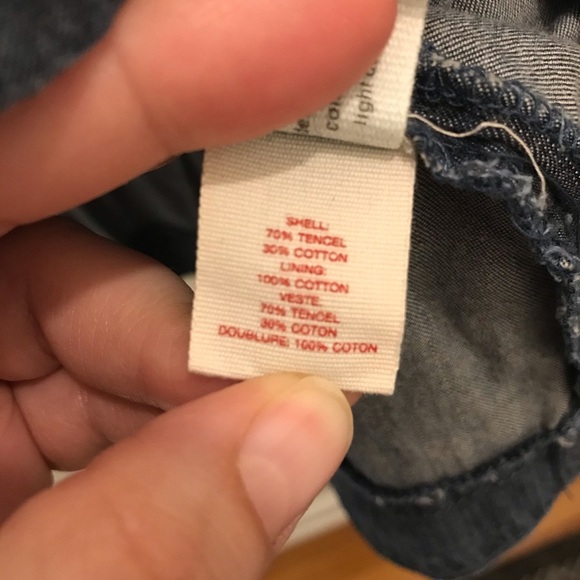 Anthropologie Ett Twa Bucolic Chambray Skirt 4 blue denim ruffles - Picture 8 of 10